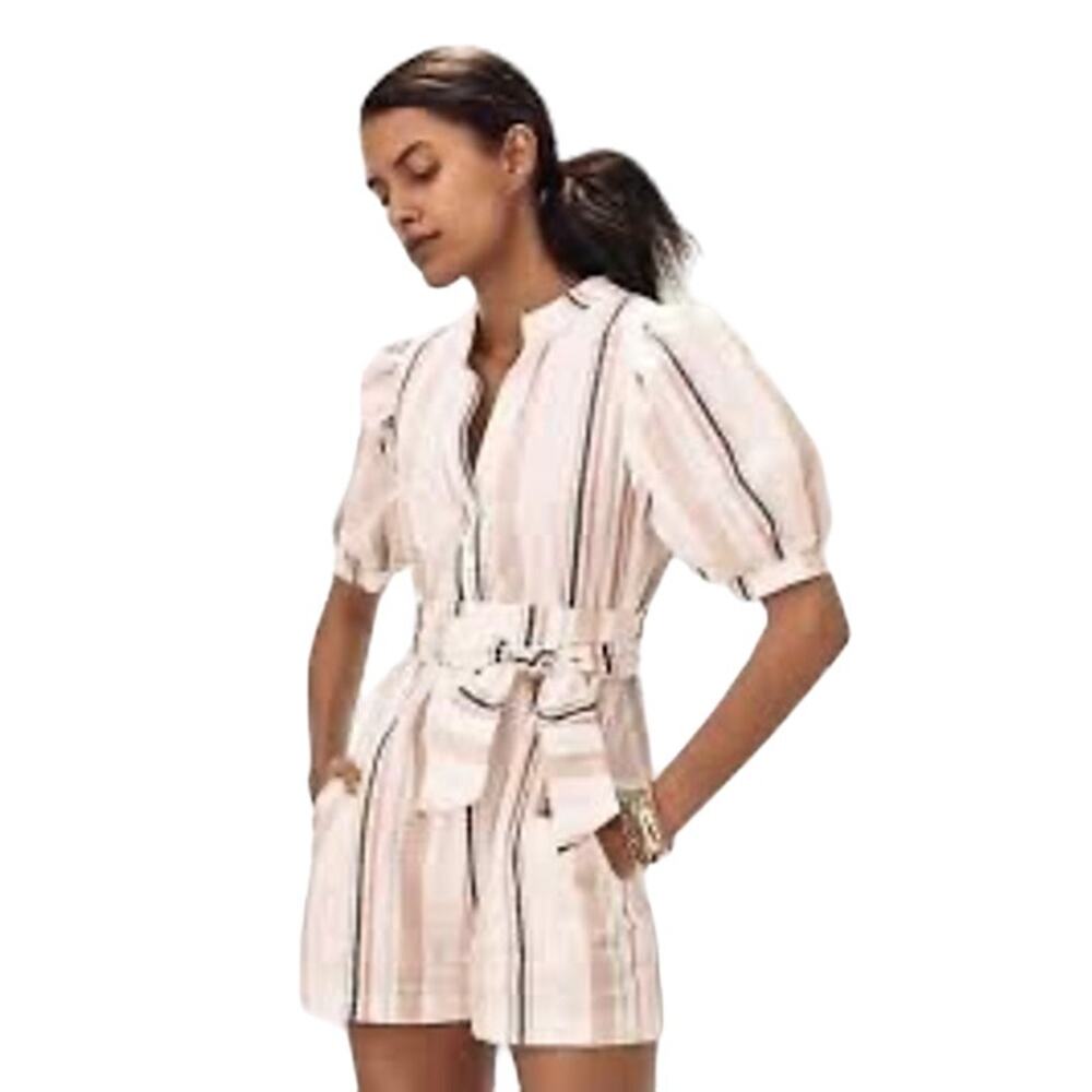 Anthropologie Amadi Lucie Striped Romper EUC Small 100% Cotton Made in the USA